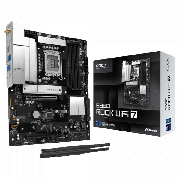 ASROCK M���������� ����� s1851 Intel B860 4xDDR5 HDMI 3xM .2 2.5GbE LAN ATX  B860 ROCK WIFI 7 - �������� 2