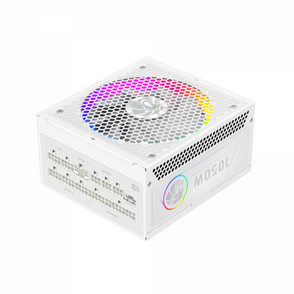 GAMEMAX   ATX 3.1 & PCIe5.1_ 1050W, 80+ Gold,R GB Smart  fan 140mm,fully modular ,Japanese 105C  RGB PRO 1050G WH -  3
