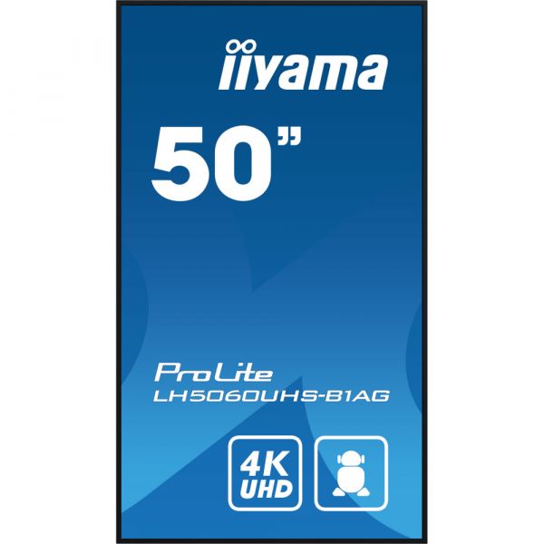 IIYAMA 49.5" 16:9 IPS �� ������, 3840�2160, 500 ��/�2, 2 4/7, �� Android 11, 3xHDMI 2.0/1xRS-232c/1xLAN/2xU LH5060UHS-B1AG - �������� 2