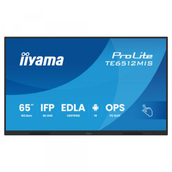 IIYAMA 65" 16:9  ������������� IPS UHD �� ������, 24/7,   400 ��/�2, �� ������ 14, EDLA, PureTouch-IR ���� TE6512MIS-B4AG - �������� 1