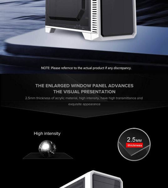 GAMEMAX ������ Tower ATX ��� ����� ��������, ���� o-ATX, DTX,Mini-ITX,  1*usb 3.0 + 2* usb 2.0 G561E-WH - �������� 14