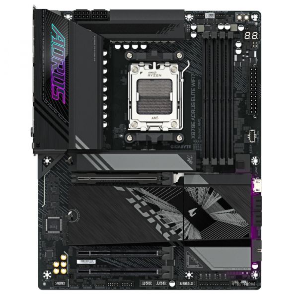 GIGABYTE M���������� ����� sAM5 AMD X870E HDMI 4xM.2  USB4. 0 2.5GbE LAN ATX X870E AORUS ELITE WIFI7 - �������� 1