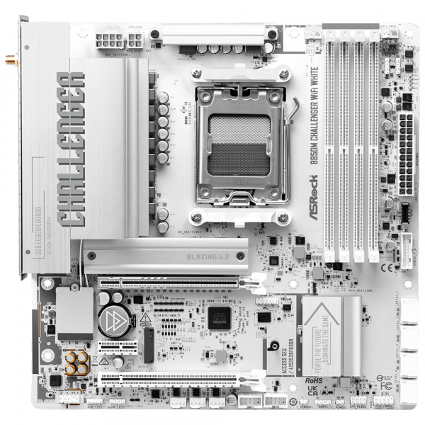 ASROCK M���������� ����� sAM5 AMD B850 4xDDR5 HDMI 2xM.2  2.5GbE LAN mATX  B850M CHALLENGER WIFI WHITE - �������� 3