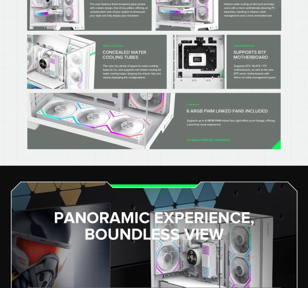 GAMEMAX ������ ATX ��� ����� �������� , ����������� ���� X,M-ATX,ITX, combo audio,VGA Card Length	Up to 400 Infinity Pro WH - �������� 14