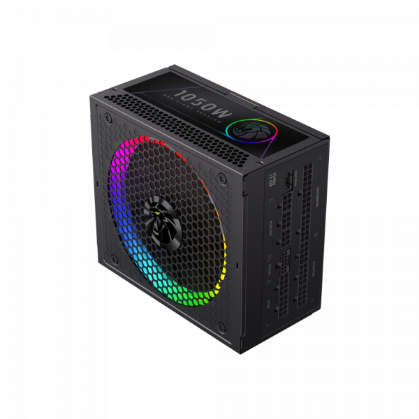 GAMEMAX   ATX 3.1 & PCIe5.1_ 1050W, 80+ Gold,R GB Smart  fan 140mm,fully modular ,Japanese 105C  RGB PRO 1050G -  5