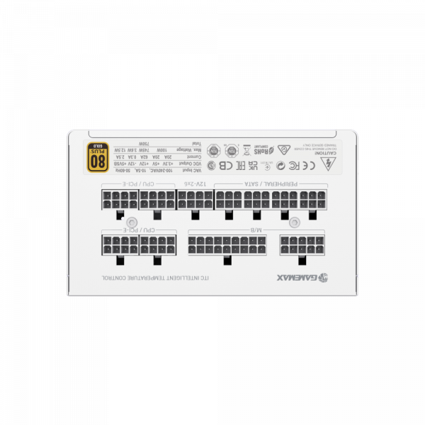 GAMEMAX ���� �������� ATX 750W, 80 Gold,fan 135mm,fully mo dular OPP, OVP, UVP, OCP, OTP, SCP GX-750 PRO WH(ATX3.1PCIe5.1) - �������� 8