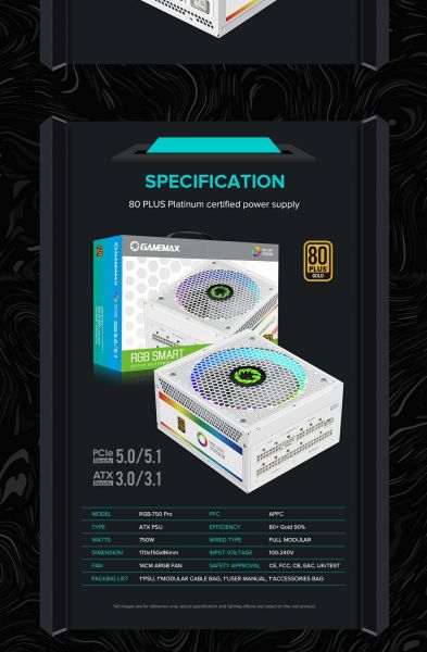 ���� �������� GAMEMAX RGB 750 PRO WH (ATX3.0/3.1 PCI - �������� 23