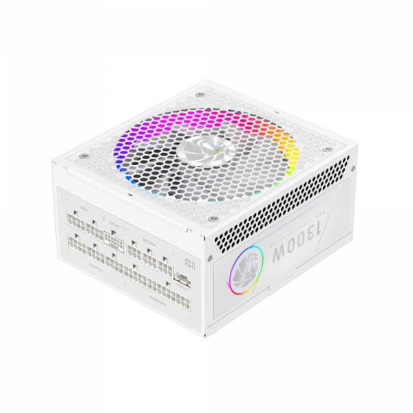GAMEMAX   ATX 3.1 & PCIe5.1_  1300W, 80+ Plati num,RGB Smart  fan 140mm,fully modular ,Japanese 1 RGB PRO 1300P WH -  3