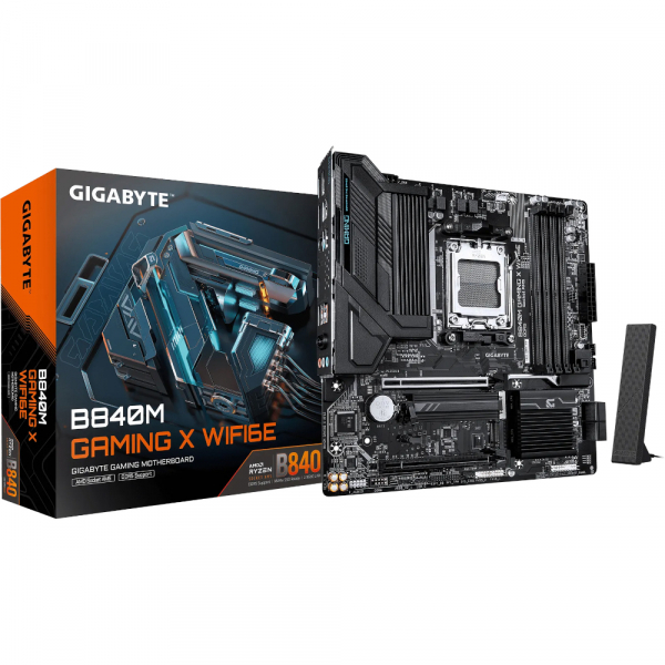 GIGABYTE M���������� ����� sAM5 AMD B840 2xDP/HDMI 2xM.2 2. 5GbE LAN mATX  B840M GAMING X WIFI6E - �������� 2