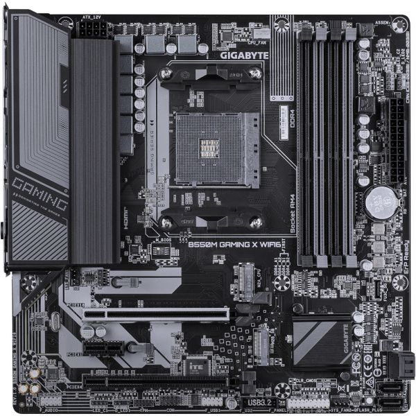 GIGABYTE ����������� ����� sAM4 AMD B550 HDMI/DP 2xM.2 GbE  Lan mATX B550M GAMING X WIFI6 - �������� 1