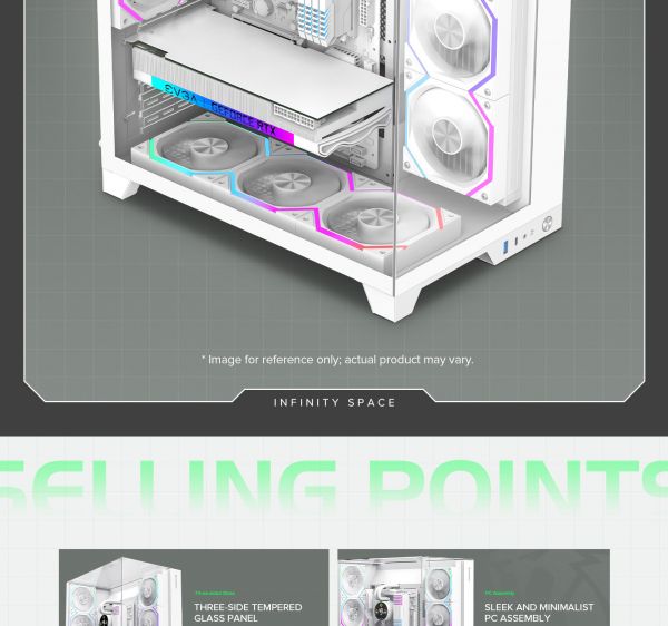 GAMEMAX ������ ATX ��� ����� �������� , ����������� ���� X,M-ATX,ITX, combo audio,VGA Card Length	Up to 400 Infinity Pro WH - �������� 13