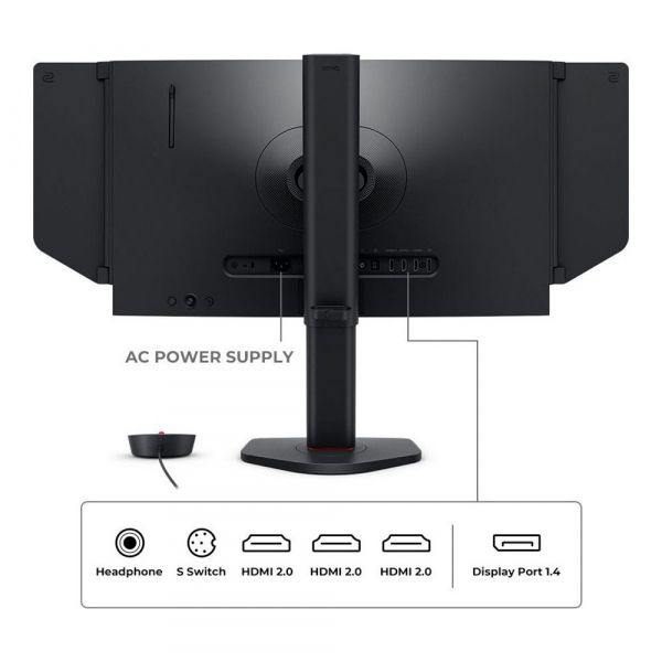 BENQ 24,5" 16:9 Fast TN ����.����������� �� �������, 19 20�1080, 400 ��,  DyAc 2, 3xHDMI 2.0/1xDP 1.2, HAS XL2566X+ Dark Grey - �������� 9