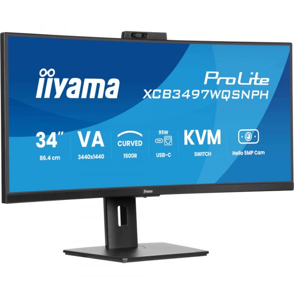 IIYAMA 34" 21:9   VA  , 0,4  (MPRT), 1 20 , Adaptive Sync, KVM , 2xHDMI,/1xDP/1xUSB XCB3497WQSNPH-B1 -  3