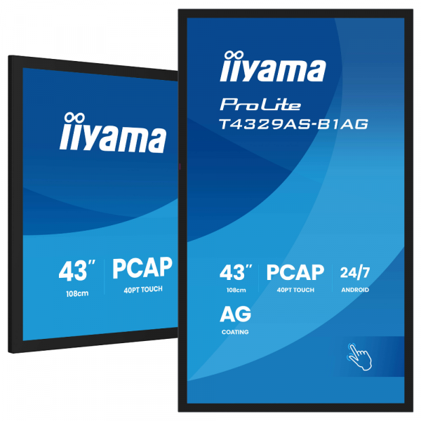 IIYAMA 42.5" 16:9  ������������� VA �� ������, 3840�2160 , 24/7,����������-�������� ���������, �� Android  T4329AS-B1AG - �������� 5
