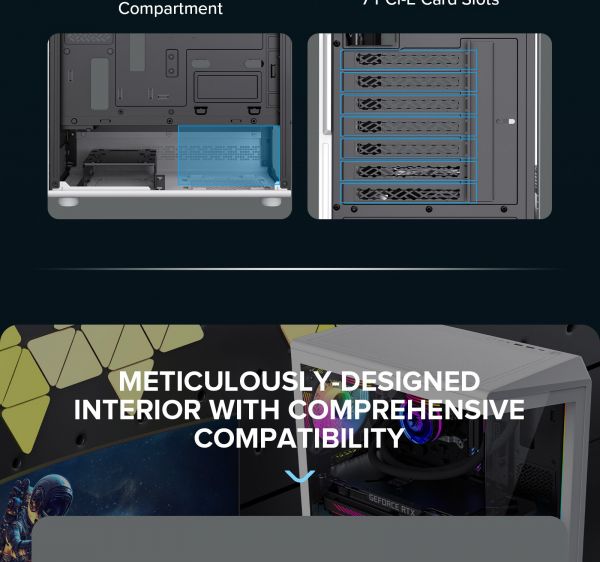 GAMEMAX ������ ����'������� Midi ATX ��� ����� ��������  ATX,ATX, M-ATX,ITX, Tempered Glass,Mesh,USB2.0x1,U Vista COC AW - �������� 26