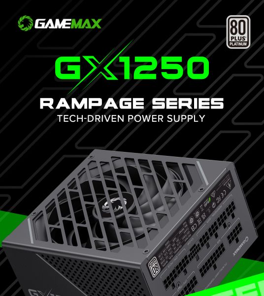 GAMEMAX   ATX 1250W, 80+ Platinum ,fan 135mm,f ully modular OTP, OCP, SCP, OVP, UVP, OPP GX-1250 PRO BK(ATX3.1PCIe5.1) -  13