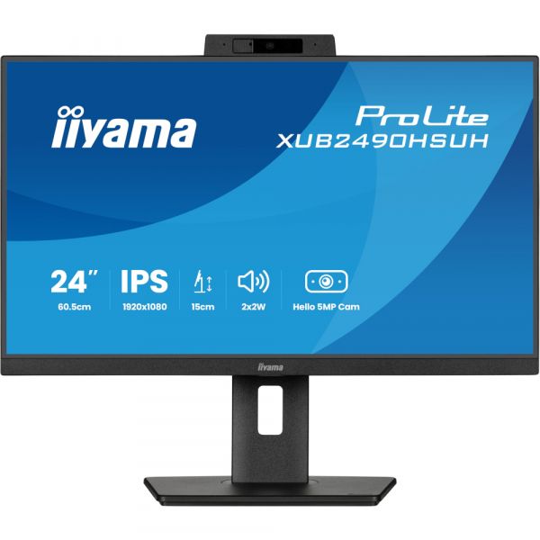 IIYAMA 23.8" 16:9 IPS  , 19201080, 4  (GTG),  100 , FreeSync, 5  Windows Hello,  XUB2490HSUH-B2 -  1