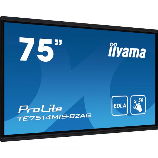 IIYAMA 75" 16:9  VA  , 38402160, P ureTouch-IR+, 24/7, 435 /2,  Android 13,  SP  TE7514MIS-B2AGAX -  2