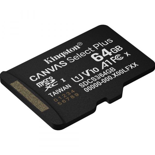 ����� ���'�� KINGSTON ����� ���'�� 64GB microSDXC Canvas Select Plus Ge n3 100R A1 Single Pack w/o ADP SDCS3/64GBSP - �������� 2