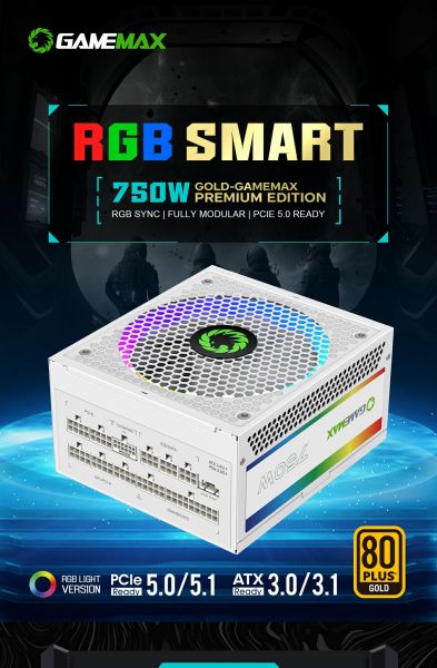 ���� �������� GAMEMAX RGB 750 PRO WH (ATX3.0/3.1 PCI - �������� 12