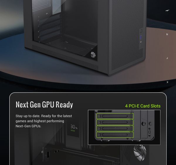 GAMEMAX  Mini Tower    U-ATX(244*185 mm), FLEX-ATX(229*191mm)ITX(170*170mm), 1*usb 3. Spark Air BK -  22