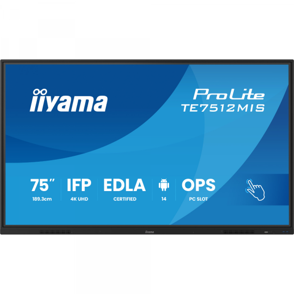 IIYAMA 75" 16:9  ������������� VA UHD �� ������, 24/7,   400 ��/�2, �� ������ 14, EDLA, PureTouch-IR ����� TE7512MIS-B4AG - �������� 1