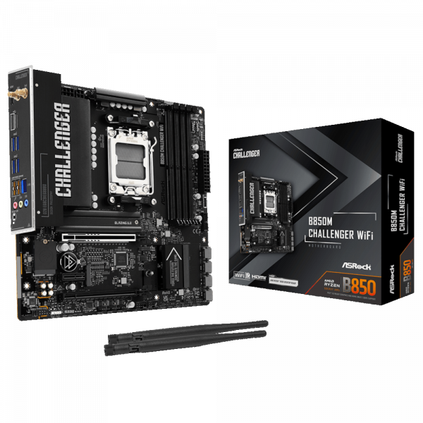 ASROCK M���������� ����� sAM5 AMD B850 4xDDR5 HDMI 2xM.2  2.5GbE LAN mATX  B850M CHALLENGER WIFI - �������� 2