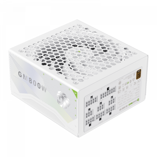 GAMEMAX ���� �������� ATX 800W, 80+ Bronze, 140mm Ultra Si lent Fan OVP / UVP/ SIP / OCP/ OLP/ OPP/ SCP GM 800B WH Fully-modular New - �������� 12
