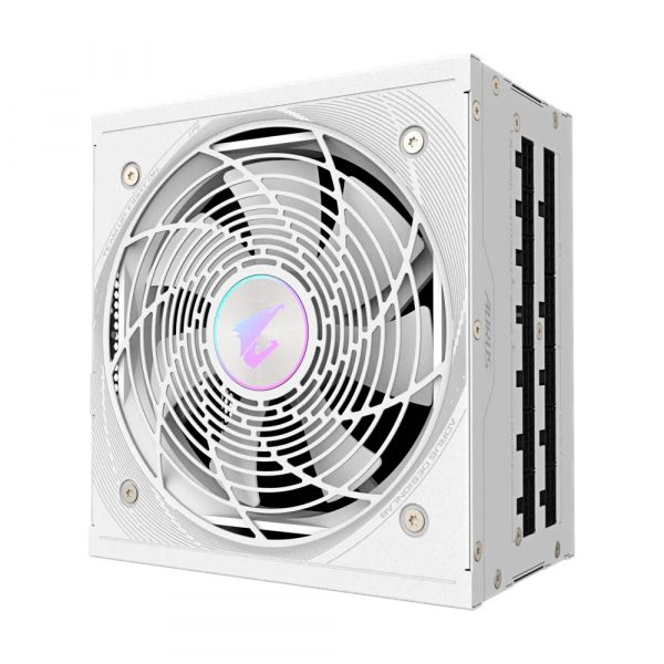 GIGABYTE ���� �������� 1000W, 80 Pluse Platinum, PCIe Gen 5 .1, Fully modular, Smart fan 120mm, White GP-AE1000PM PG5 ICE - �������� 1