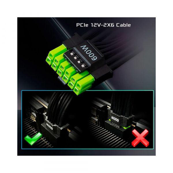 ASROCK   750W, 80 Pluse GOLD, PCIe 5.1 & ATX3 .1 Ready, Fully Modular, 135mm Fan   SL-750G -  9