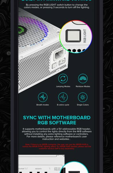 ���� �������� GAMEMAX RGB 750 PRO WH (ATX3.0/3.1 PCI - �������� 19