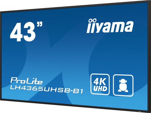 IIYAMA 42.5" 16:9 IPS �� ������, 3840�2160, 24/7, 800 �� /�2, �� Android 11,  2xHDMI 2.0/1xDP/2xUSB 2.0, SP LH4365UHSB-B1 - �������� 3