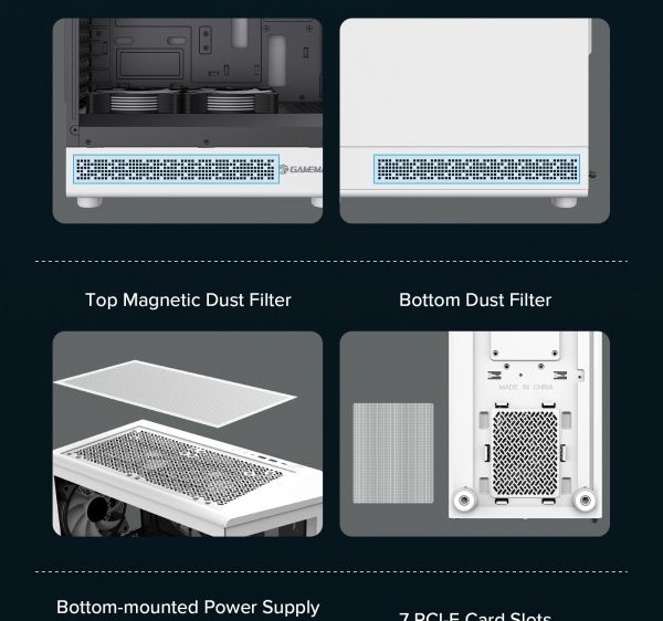 GAMEMAX ������ ����'������� Midi ATX ��� ����� ��������  ATX,ATX, M-ATX,ITX, Tempered Glass,Mesh,USB2.0x1,U Vista COC AW - �������� 27