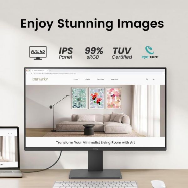 BENQ 23.8" 16:9 IPS �� �������, 1920�1080, 5 ��, 100 �� , 99% sRGB, 1xHDMI 1.4/1xDP 1.2 GW2491 Black - �������� 6