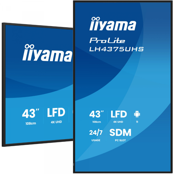 IIYAMA 42.5" 16:9 IPS �� ������, 3840�2160, 24/7, 500 �� /�2, �� Android 11,  3xHDMI 2.0/1xDP/1xDP Out/2xUS LH4375UHS-B2AG - �������� 5