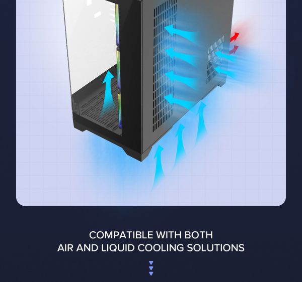 GAMEMAX ������ ����'������� Midi ATX ��� ����� ��������  X,M-ATX, ITX,Tempered Glass,Metal cover, USB2.0x1, HYPE-A Black - �������� 15