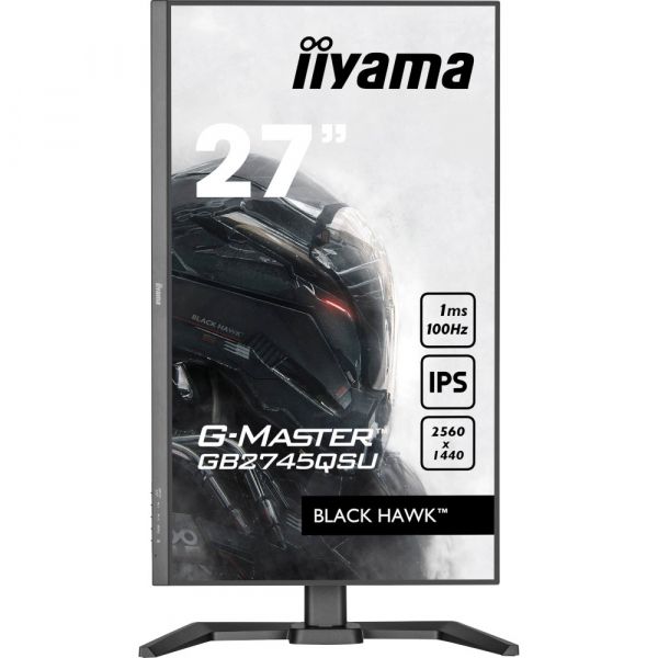 IIYAMA 27" 16:9 ������� IPS �� �������, 2560�1440, 1 �� ( MPRT), 100 ��, 300 ��/�2, Adaptive Sync, 1xHDMI 2. GB2745QSU-B2 - �������� 2