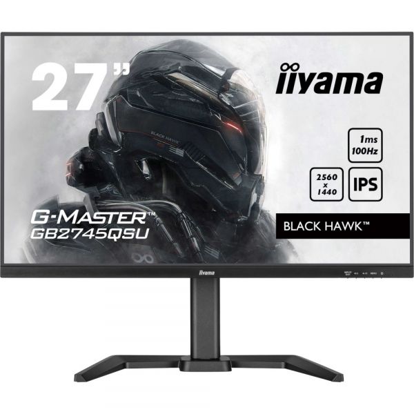 IIYAMA 27" 16:9 ������� IPS �� �������, 2560�1440, 1 �� ( MPRT), 100 ��, 300 ��/�2, Adaptive Sync, 1xHDMI 2. GB2745QSU-B2 - �������� 1