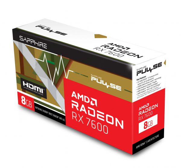 SAPPHIRE ³ Radeon RX 7600 8GB GDDR6 Pulse Gaming 11324-01-20G -  8