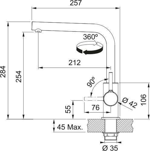 ��������� ��� ����� Franke Lina L Shape, ��.������ - 212��, ����������, 1 �����, ����� 115.0728.478 - �������� 2