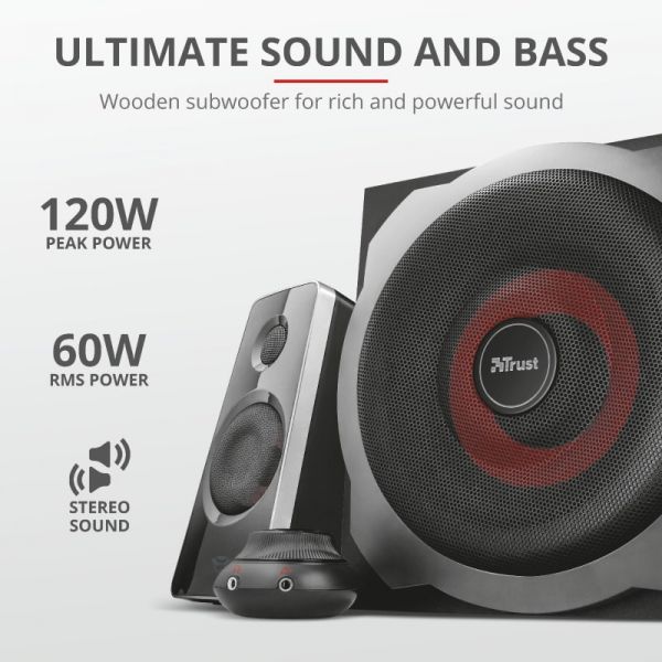 ��������� ������� (�������) Trust 2.1 GXT 38 Tytan Ultimate Bass Speaker Set BLACK 19023_TRUST - �������� 5