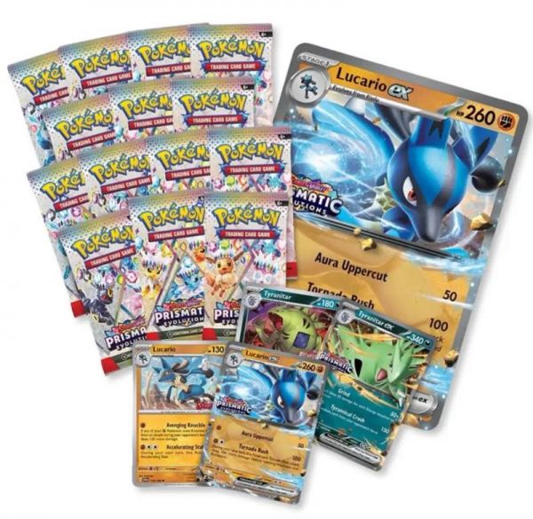 ���������� �������� ��� Pokemon: Scarlet & Violet Prismatic Evolutions. Lucario Ex & Tyranitar Ex Premium Collection Box 196214130029 - �������� 1