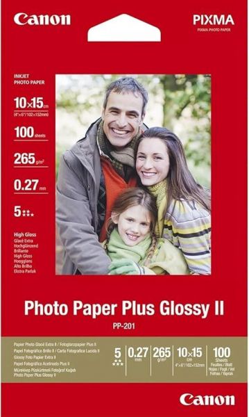  Canon 4"x6" Photo Paper Glossy PP-201, 100. 2311B072 -  1