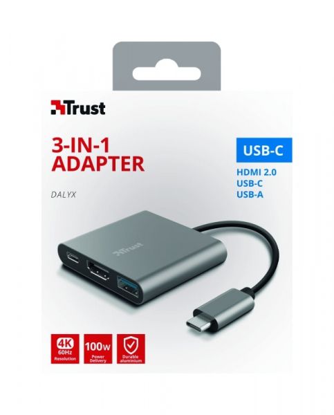��� Trust Dalyx 3-in-1 USB-� > USB-� 3.2/USB-�/HDMI, �������, 0.1�, ������ 23772_TRUST - �������� 12