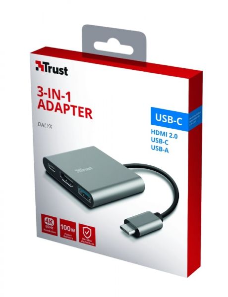 ��� Trust Dalyx 3-in-1 USB-� > USB-� 3.2/USB-�/HDMI, �������, 0.1�, ������ 23772_TRUST - �������� 13