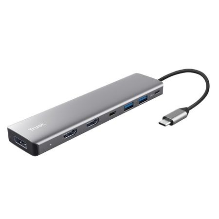 ������� Trust Dalyx 7in1 USB-C> 2xUSB-� 3.2/2xUSB-�/2xHDMI/Display Port, �������, 0.16�, ѳ��� 25661_TRUST - �������� 1