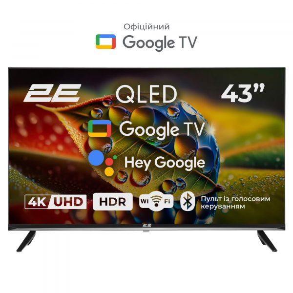 ��������� 43" 2E QLED 4K 60Hz Smart Google TV Black 2E-43A77Q - �������� 1