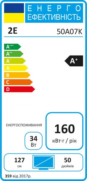�������� 50" 2E LED 4K 60Hz Smart Android Black 2E-50A07K - �������� 2
