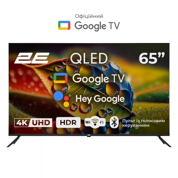 ��������� 65" 2E QLED 4K 60Hz Smart Google TV Black 2E-65A77Q - �������� 1
