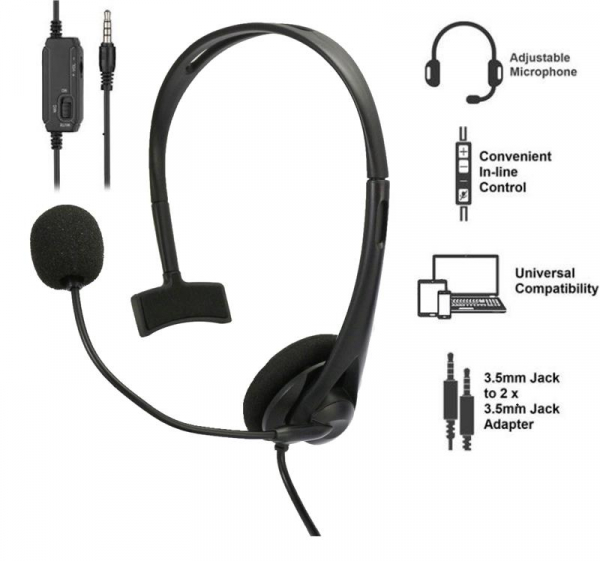 ��������� �� ���� On-ear 2E CH11 mini-jack, omni-mic, 1.2�, ������ 2E-CH11MJ - �������� 1